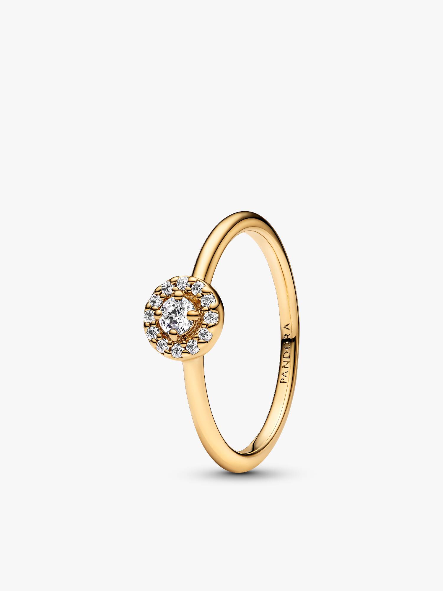 Ring med rund skimrande halo