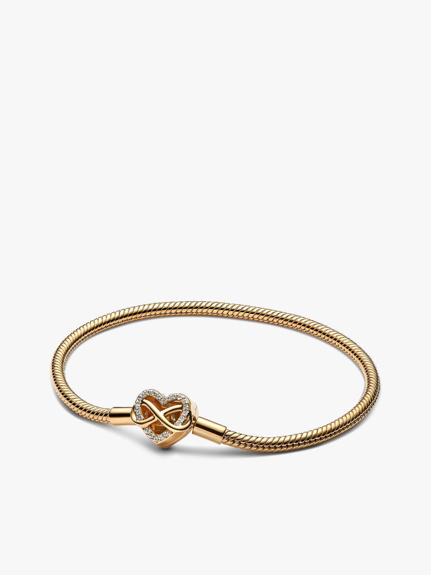 Glittrande ormkedjearmband med hjärtlås