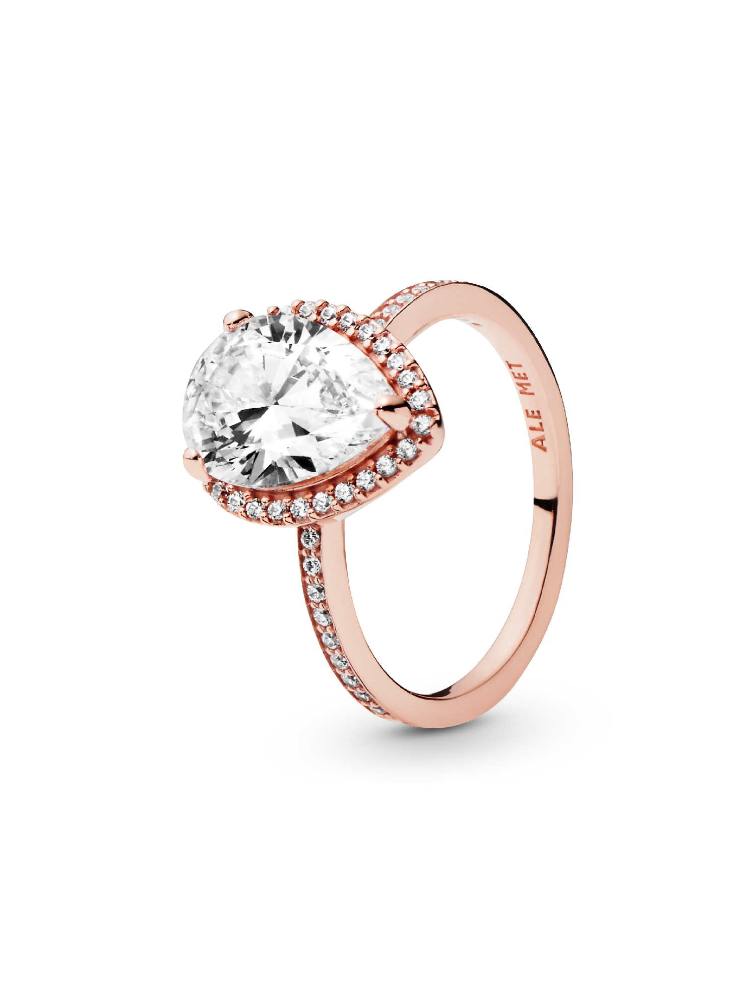 Ring med glittrande droppe
