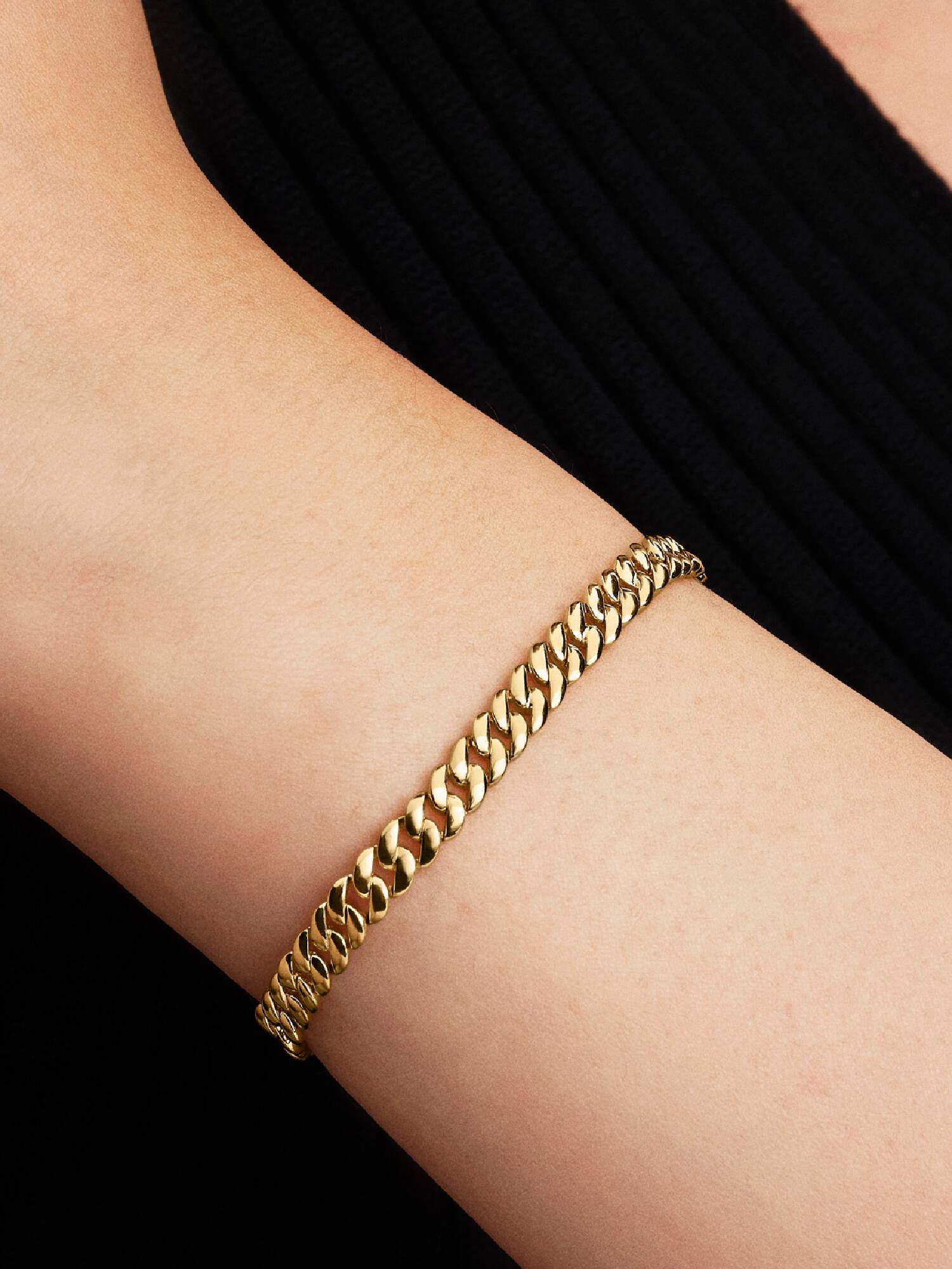 Glänsande pansarkedjearmband