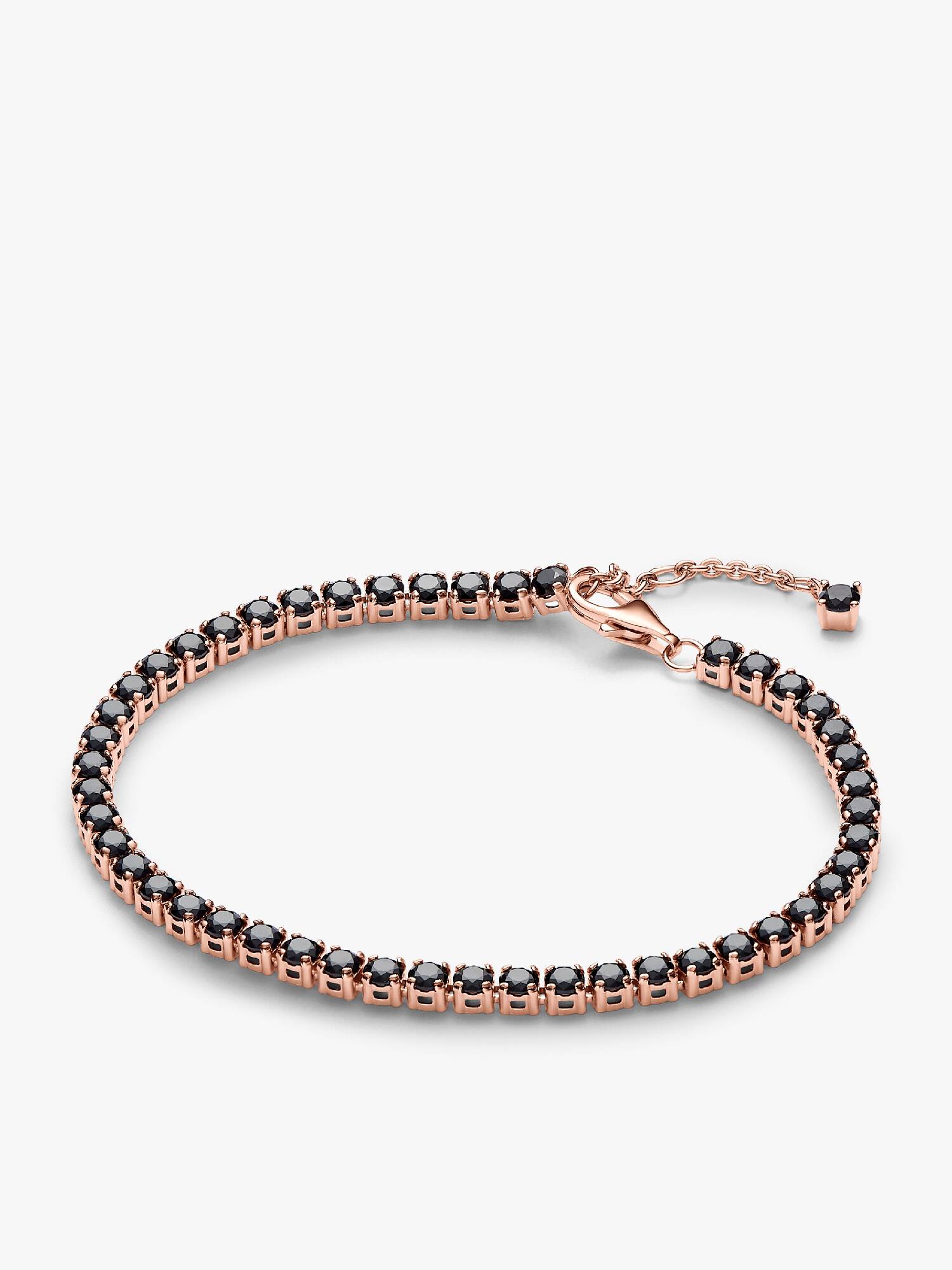 Svart glittrande tennisarmband