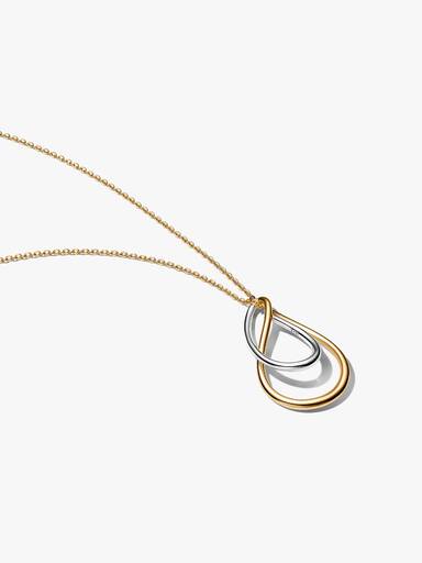 Tvåfärgat hängsmycke och halsband