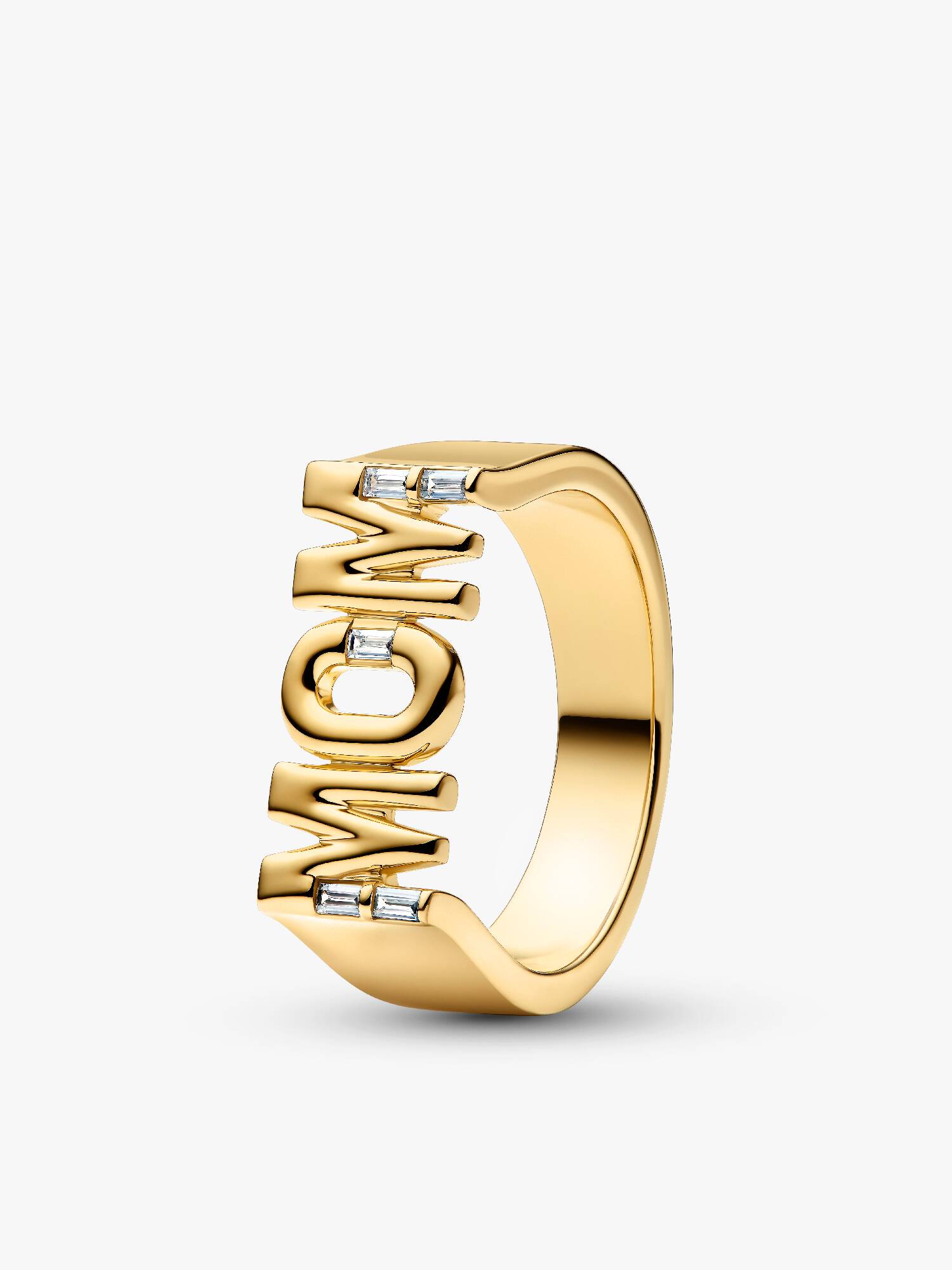 Guldpläterad ring ”MOM”