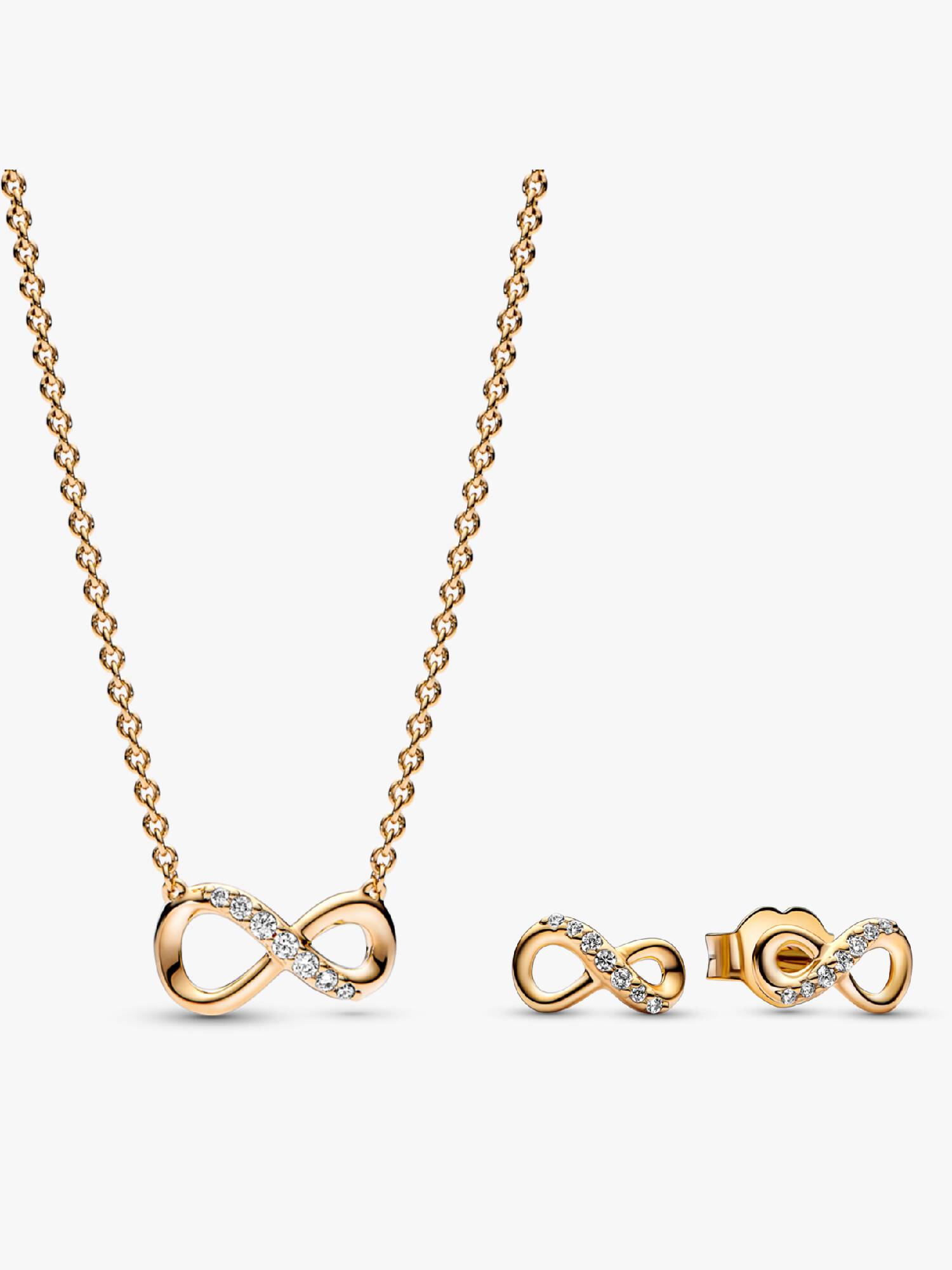 Glittrande Infinity halsband och örhängen set