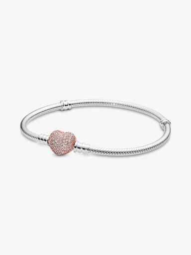 Pandora Moments ormkedjearmband med pavéhjärta