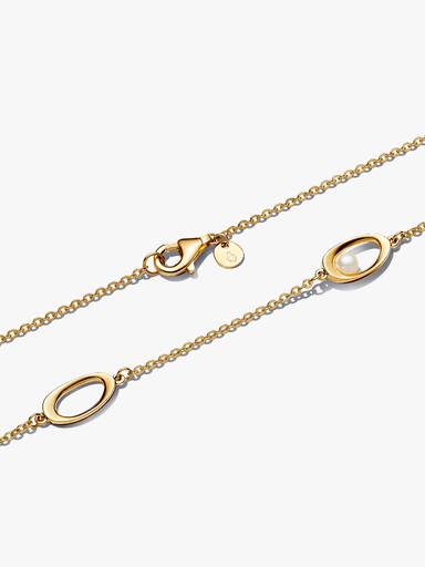Organiskt format och ovalt halsband med behandlade och odlade sötvattenspärlor